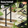 image:imageVIVOHOME 2Pack Galvanized Steel Hand Rails for Outdoor Steps  406 Curved Ends and Safety Balusters Exterior Railing Kit for Porch Deck or Indoor Stairs 4Step WhiteStraightOval