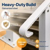 image:imageVIVOHOME 2Pack Galvanized Steel Hand Rails for Outdoor Steps  406 Curved Ends and Safety Balusters Exterior Railing Kit for Porch Deck or Indoor Stairs 4Step WhiteWhite Curved End with Balusters