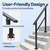 image:imageVIVOHOME 2Pack Galvanized Steel Hand Rails for Outdoor Steps  406 Curved Ends and Safety Balusters Exterior Railing Kit for Porch Deck or Indoor Stairs 4Step WhiteStraightOval