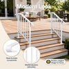 image:imageVIVOHOME 2Pack Galvanized Steel Hand Rails for Outdoor Steps  406 Curved Ends and Safety Balusters Exterior Railing Kit for Porch Deck or Indoor Stairs 4Step WhiteWhite Curved End with Balusters