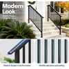 image:imageVIVOHOME 2Pack Galvanized Steel Hand Rails for Outdoor Steps  406 Curved Ends and Safety Balusters Exterior Railing Kit for Porch Deck or Indoor Stairs 4Step WhiteStraightOval with Balusters