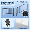 image:imageVIVOHOME 2Pack Galvanized Steel Hand Rails for Outdoor Steps  406 Curved Ends and Safety Balusters Exterior Railing Kit for Porch Deck or Indoor Stairs 4Step WhiteCurved End with Balusters