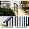 image:imageVIVOHOME 2Pack Galvanized Steel Hand Rails for Outdoor Steps  406 Curved Ends and Safety Balusters Exterior Railing Kit for Porch Deck or Indoor Stairs 4Step WhiteStraightOval with Balusters