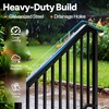 image:imageVIVOHOME 2Pack Galvanized Steel Hand Rails for Outdoor Steps  406 Curved Ends and Safety Balusters Exterior Railing Kit for Porch Deck or Indoor Stairs 4Step WhiteStraightOval with Balusters