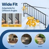 image:imageVIVOHOME 2Pack Galvanized Steel Hand Rails for Outdoor Steps  406 Curved Ends and Safety Balusters Exterior Railing Kit for Porch Deck or Indoor Stairs 4Step WhiteCurved End with Balusters