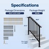 image:imageVIVOHOME 2Pack Galvanized Steel Hand Rails for Outdoor Steps  406 Curved Ends and Safety Balusters Exterior Railing Kit for Porch Deck or Indoor Stairs 4Step WhiteStraightOval with Balusters