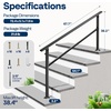 image:imageVIVOHOME 2Pack Galvanized Steel Hand Rails for Outdoor Steps  406 Curved Ends and Safety Balusters Exterior Railing Kit for Porch Deck or Indoor Stairs 4Step WhiteStraightOval