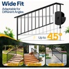 image:imageVIVOHOME 2Pack Galvanized Steel Hand Rails for Outdoor Steps  406 Curved Ends and Safety Balusters Exterior Railing Kit for Porch Deck or Indoor Stairs 4Step WhiteStraightOval with Balusters