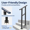 image:imageVIVOHOME 2Pack Galvanized Steel Hand Rails for Outdoor Steps  406 Curved Ends and Safety Balusters Exterior Railing Kit for Porch Deck or Indoor Stairs 4Step WhiteStraightOval