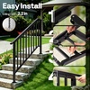 image:imageVIVOHOME 2Pack Galvanized Steel Hand Rails for Outdoor Steps  406 Curved Ends and Safety Balusters Exterior Railing Kit for Porch Deck or Indoor Stairs 4Step WhiteStraightOval with Balusters
