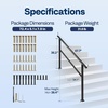image:imageVIVOHOME 2Pack Galvanized Steel Hand Rails for Outdoor Steps  406 Curved Ends and Safety Balusters Exterior Railing Kit for Porch Deck or Indoor Stairs 4Step WhiteStraightOval