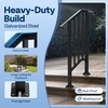 image:imageVIVOHOME 2Pack Galvanized Steel Hand Rails for Outdoor Steps  406 Curved Ends and Safety Balusters Exterior Railing Kit for Porch Deck or Indoor Stairs 4Step WhiteCurved End with Balusters