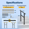 image:imageVIVOHOME Adjustable Outdoor Handrails  Durable Galvanized Steel Hand Rail Black Oval Design for Porch Deck amp Stairs 2Pack for 4 Steps2 Steps
