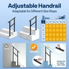 image:imageVIVOHOME Adjustable Outdoor Handrails  Durable Galvanized Steel Hand Rail Black Oval Design for Porch Deck amp Stairs 2Pack for 4 Steps2 Steps