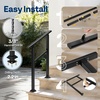 image:imageVIVOHOME Adjustable Outdoor Handrails  Durable Galvanized Steel Hand Rail Black Oval Design for Porch Deck amp Stairs 2Pack for 4 Steps2 Steps