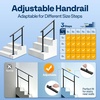 image:imageVIVOHOME Adjustable Outdoor Handrails  Durable Galvanized Steel Hand Rail Black Oval Design for Porch Deck amp Stairs 2Pack for 4 Steps3 Steps