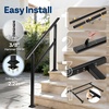 image:imageVIVOHOME Adjustable Outdoor Handrails  Durable Galvanized Steel Hand Rail Black Oval Design for Porch Deck amp Stairs 2Pack for 4 Steps4 Steps