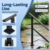 image:imageVIVOHOME Adjustable Outdoor Handrails  Durable Galvanized Steel Hand Rail Black Oval Design for Porch Deck amp Stairs 2Pack for 4 Steps4 Steps