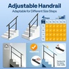 image:imageVIVOHOME Adjustable Outdoor Handrails  Durable Galvanized Steel Hand Rail Black Oval Design for Porch Deck amp Stairs 2Pack for 4 Steps4 Steps