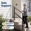 image:imageVIVOHOME Adjustable Outdoor Handrails  Durable Galvanized Steel Hand Rail Black Oval Design for Porch Deck amp Stairs 2Pack for 4 Steps4 Steps