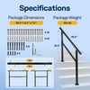 image:imageVIVOHOME Adjustable Outdoor Handrails  Durable Galvanized Steel Hand Rail Black Oval Design for Porch Deck amp Stairs 2Pack for 4 Steps4 Steps