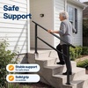 image:imageVIVOHOME Adjustable Outdoor Handrails  Durable Galvanized Steel Hand Rail Black Oval Design for Porch Deck amp Stairs 2Pack for 4 Steps5 Steps