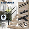 image:imageVIVOHOME Adjustable Outdoor Handrails  Durable Galvanized Steel Hand Rail Black Oval Design for Porch Deck amp Stairs 2Pack for 4 Steps5 Steps