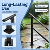 image:imageVIVOHOME Adjustable Outdoor Handrails  Durable Galvanized Steel Hand Rail Black Oval Design for Porch Deck amp Stairs 2Pack for 4 Steps5 Steps