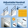 image:imageVIVOHOME Adjustable Outdoor Handrails  Durable Galvanized Steel Hand Rail Black Oval Design for Porch Deck amp Stairs 2Pack for 4 Steps5 Steps