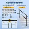 image:imageVIVOHOME Adjustable Outdoor Handrails  Durable Galvanized Steel Hand Rail Black Oval Design for Porch Deck amp Stairs 2Pack for 4 Steps5 Steps