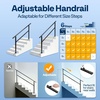 image:imageVIVOHOME Adjustable Outdoor Handrails  Durable Galvanized Steel Hand Rail Black Oval Design for Porch Deck amp Stairs 2Pack for 4 Steps6 Steps