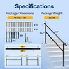 image:imageVIVOHOME Adjustable Outdoor Handrails  Durable Galvanized Steel Hand Rail Black Oval Design for Porch Deck amp Stairs 2Pack for 4 Steps6 Steps