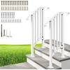 image:imageVIVOHOME 2Pack Galvanized Steel Hand Rails for Outdoor Steps  406 Curved Ends and Safety Balusters Exterior Railing Kit for Porch Deck or Indoor Stairs 4Step WhiteWhite Curved End with Balusters