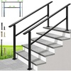 image:imageVIVOHOME Adjustable Outdoor Handrails  Durable Galvanized Steel Hand Rail Black Oval Design for Porch Deck amp Stairs 2Pack for 4 Steps6 Steps