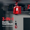 image:imageVIVOHOME 3in1 Electric Hoist Winch 1540lbs 110V Portable Power Winch Crane with Wire and Wireless Remote Control 40ft Lifting Height for Towing Overload Protection for Garage Factory WarehouseRuby