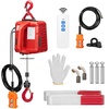 image:imageVIVOHOME 3in1 Electric Hoist Winch 1540lbs 110V Portable Power Winch Crane with Wire and Wireless Remote Control 40ft Lifting Height for Towing Overload Protection for Garage Factory WarehouseRed