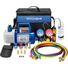image:imageVIVOHOME Upgraded 4CFM 13 HP 1Stage HVAC Vacuum Pump and 4 Way AC Manifold Gauge Set with Leak Detector 5ft Hoses for R134a R12 R22 R502 R410a Mini Split amp Car Air Conditioner Maintenanceblue