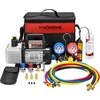 image:imageVIVOHOME Upgraded 4CFM 13 HP 1Stage HVAC Vacuum Pump and 4 Way AC Manifold Gauge Set with Leak Detector 5ft Hoses for R134a R12 R22 R502 R410a Mini Split amp Car Air Conditioner Maintenanceblack