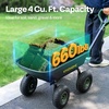 image:imageVIVOHOME 660lbs Wheelbarrow Dump Garden Cart with 2in1 Convertible Handle  Attach to ATV or Tractor 10 All Terrain Wheels Heavy Duty Utility Trailer for YardGreen