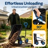 image:imageVIVOHOME 660lbs Wheelbarrow Dump Garden Cart with 2in1 Convertible Handle  Attach to ATV or Tractor 10 All Terrain Wheels Heavy Duty Utility Trailer for YardBlue