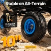 image:imageVIVOHOME 660lbs Wheelbarrow Dump Garden Cart with 2in1 Convertible Handle  Attach to ATV or Tractor 10 All Terrain Wheels Heavy Duty Utility Trailer for YardBlue