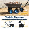image:imageVIVOHOME 660lbs Wheelbarrow Dump Garden Cart with 2in1 Convertible Handle  Attach to ATV or Tractor 10 All Terrain Wheels Heavy Duty Utility Trailer for YardBlue