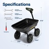 image:imageVIVOHOME 660lbs Wheelbarrow Dump Garden Cart with 2in1 Convertible Handle  Attach to ATV or Tractor 10 All Terrain Wheels Heavy Duty Utility Trailer for YardGreen