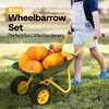 image:imageVIVOHOME Kids Wheelbarrow Children Garden cart with Toddler Gardening Tool Set Child Wheel Barrel Outdoor Indoor Toys Gift RedGreen