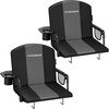 image:imageVIVOHOME Stadium Seats with Back Support 2 Pack for Various Sports EventsBlack and Gray
