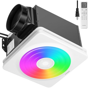 image:imageVIVOHOME Bathroom Exhaust Fan with Humidity Sensor RGB Lights amp Speaker  240 CFM 6 Speeds 16 Sones Quiet EnergySaving EC Motor Remote Control amp Bluetooth Speaker 11 x 12 in Easy RetrofitRGB Light  Bluetooth Speaker  240CFM