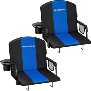 image:imageVIVOHOME Stadium Seats with Back Support 2 Pack for Various Sports EventsBlack and Blue