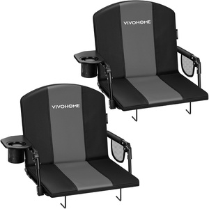 image:imageVIVOHOME Stadium Seats with Back Support 2 Pack for Various Sports EventsBlack and Gray
