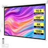 image:imageVIVOHOME 72 Inch 169 Motorized Projector Screen White  Electric Projection Screen with Remote Control Automatic Pull Down Movie Screen for Ceiling and Wall Mount ALR RetractableWhite