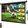 image:imageVIVOHOME 72 Inch 169 Motorized Projector Screen White  Electric Projection Screen with Remote Control Automatic Pull Down Movie Screen for Ceiling and Wall Mount ALR RetractableBlack